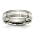 thumbnail image 1 of Chisel Titanium Brushed with Sterling Silver Inlay 6mm Band, 1 of 7