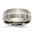 thumbnail image 1 of Chisel Titanium Brushed with Sterling Silver Inlay 8mm Band, 1 of 7