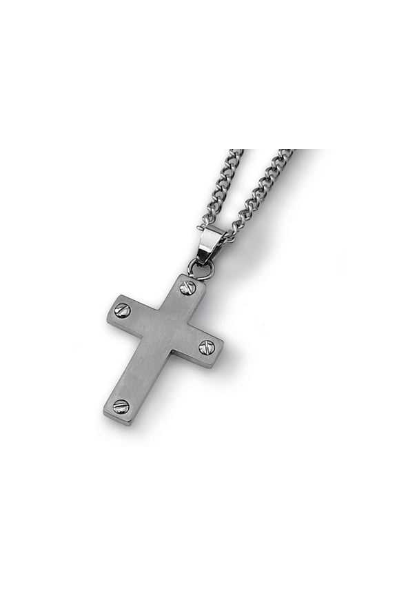 Titanium Cross with 22 inche Stainless Steel Chain Necklace