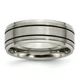 thumbnail image 1 of Chisel Titanium Enameled Flat 8mm Satin and Polished Wedding Band, 1 of 9