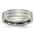 thumbnail image 1 of Chisel  Titanium Flat 6mm Sterling Silver Inlay Polished Band 8, 1 of 5
