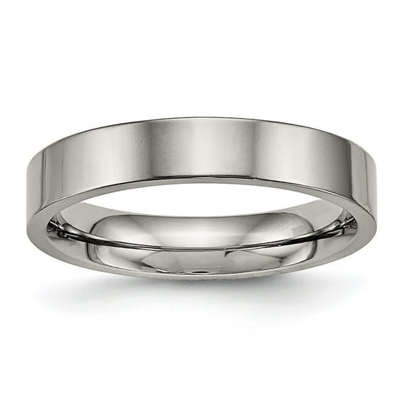 Chisel Titanium Polished 4mm Flat Comfort Fit Band