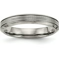 thumbnail image 1 of Chisel Titanium Polished 4mm Grooved Comfort Fit Band - Ring Size 10.5, 1 of 8
