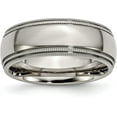 thumbnail image 1 of Chisel Titanium Polished 8.2mm Grooved and Beaded Edge Band - Ring Size 10.0-4.8gm, 1 of 8