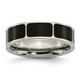 thumbnail image 1 of Chisel Titanium Polished Black Enamel 6mm Flat Band, 1 of 7