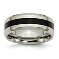 thumbnail image 1 of Chisel Titanium Polished Black Enamel 8mm Beveled Edge Band, 1 of 7
