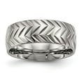 thumbnail image 1 of Chisel Titanium Polished Diamond Cut 8mm Band, 1 of 7