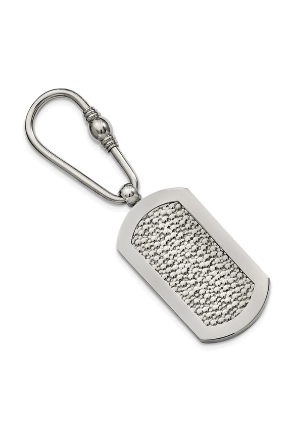 Chisel Titanium Polished Pebble Textured Key Ring