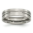 thumbnail image 1 of Chisel Titanium Polished X-Design 6mm Grooved Flat Band, 1 of 7