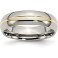 thumbnail image 1 of Chisel Titanium Polished Yellow IP-plated 6.2mm Grooved Band - Ring Size 8.0, 1 of 8