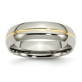 thumbnail image 1 of Chisel Titanium Polished Yellow IP-plated 6mm Grooved Band, 1 of 7