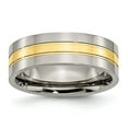 thumbnail image 1 of Chisel Titanium Polished Yellow IP-plated 7mm Grooved Band, 1 of 7
