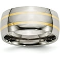 thumbnail image 1 of Chisel Titanium Polished with 14k Gold Inlay 10.2mm Band - Ring Size 12.5, 1 of 8