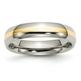 thumbnail image 1 of Chisel Titanium Polished with 14k Gold Inlay 5mm Band, 1 of 7