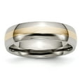 thumbnail image 1 of Chisel Titanium Polished with 14k Gold Inlay 6mm Band, 1 of 7