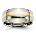 thumbnail image 1 of Chisel Titanium Polished with 14k Gold Inlay 8mm Band, 1 of 7