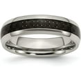 thumbnail image 1 of Chisel Titanium Polished with Black Carbon Fiber Inlay 6.2mm Band - Ring Size 8.5, 1 of 8