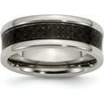 thumbnail image 1 of Chisel Titanium Polished with Black Carbon Fiber Inlay 8.2mm Band - Ring Size 8.0-4.0gm, 1 of 8