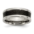 thumbnail image 1 of Chisel Titanium Polished with Black Carbon Fiber Inlay 8mm Band, 1 of 7