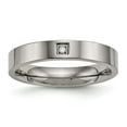 thumbnail image 1 of Chisel Titanium Polished with CZ 4mm Flat Comfort Fit Band, 1 of 8