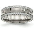 thumbnail image 1 of Chisel Titanium Polished with CZ 6.5mm Concave Band - Ring Size 9.0, 1 of 8