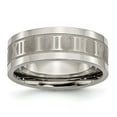 thumbnail image 1 of Chisel Titanium Satin Center 8mm Roman Numerals Flat Band, 1 of 7
