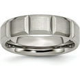 thumbnail image 1 of Chisel Titanium Satin and Polished 6.2mm Grooved Band - Ring Size 7.0, 1 of 8