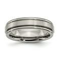 thumbnail image 1 of Chisel Titanium Satin and Polished 6mm Grooved Edge Band, 1 of 7