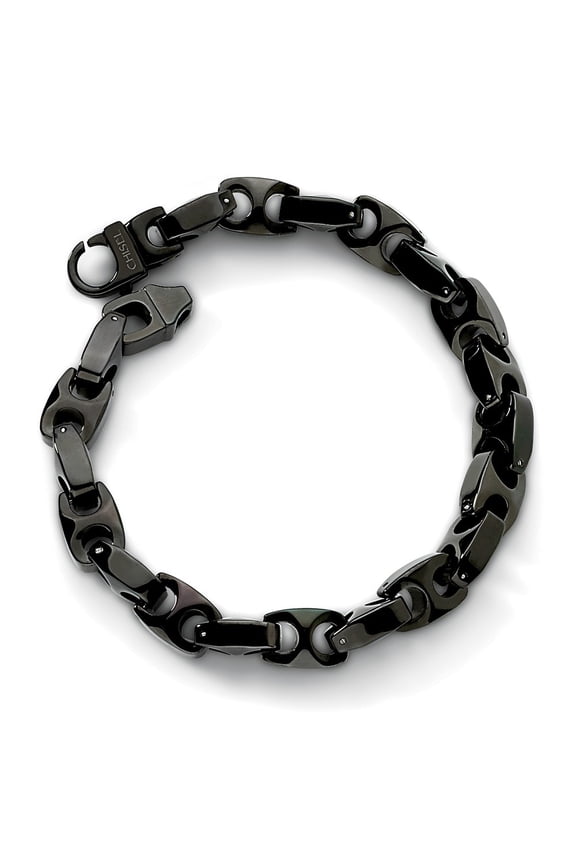 Chisel Tungsten Black IP - 9.5 inches Bracelet