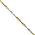 thumbnail image 1 of White Yellow Rhodium Brass Polished Spring-Ring 1.50mm plated Ball Necklace 16 In Pendant Necklace for Women, 1 of 2