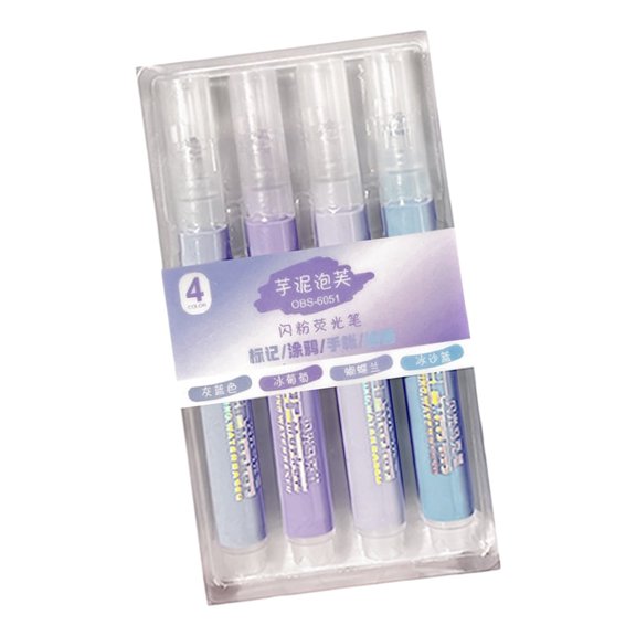 Chiseled Tip Highlighter Pen Glittering Marker 4MM Line Wide for Scrapbooking Color Coding Journaling Planner Calendar