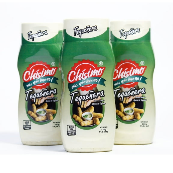 Chisimo 3 Pack Creamy Garlic Cilantro Sauce, Salsa Tequeera, For Dressing, Dipping & Drizzling, Non-GMO, Small Batch, 11.64 oz Each