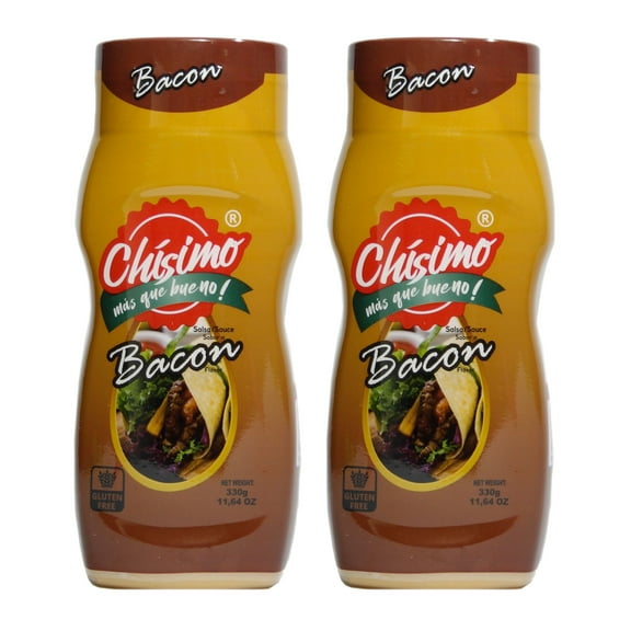 Chisimo Bacon Sauce 2-Pack, Bold & Smoky Flavor, Salsa Bacon Ahumada, Perfect for Dipping, Burgers, Sandwiches, and More, Non-GMO, Small Batch, 11.64 oz