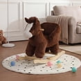 thumbnail image 1 of Chistronger Musical Toddler Rocking Horse, Plush Horse with Safety Belt, Wooden Base for Ages 1-3, Brown, 1 of 11