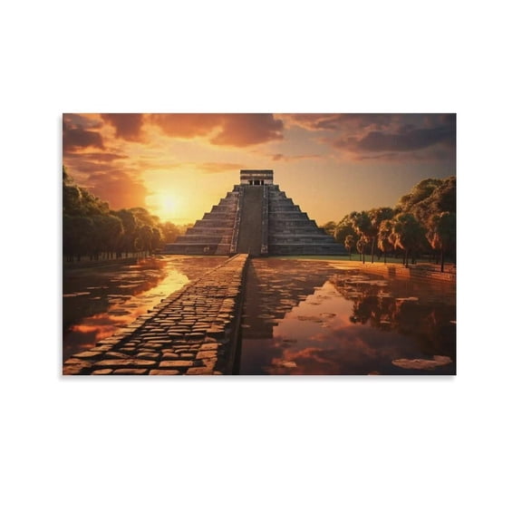 Chitcha Mayan Ancient City Art Print Poster Home Canvas Wall Decor Canvas Painting Posters And Prints Wall Art Pictures for Living Room Bedroom Decor