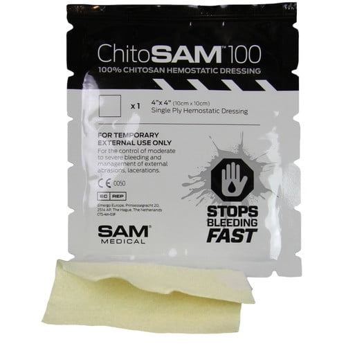 Chito-SAM 100 Hemostatic Dressing, 4" X 4"