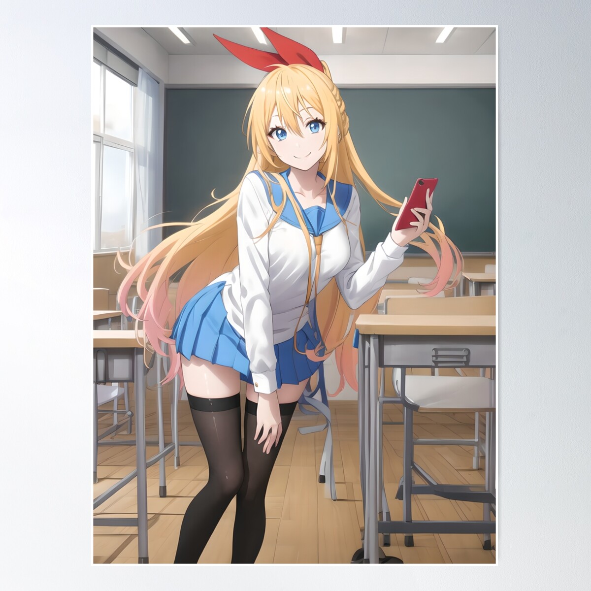 Chitoge Kirisaki - Classroom Poster Wall Art, Modern Wall Decor For ...