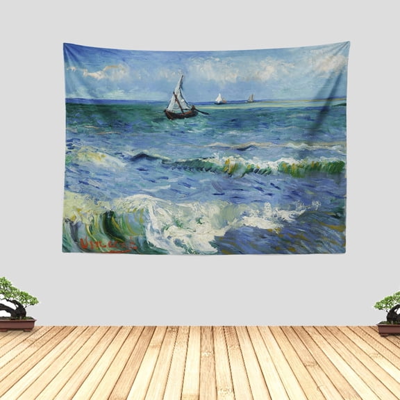 Chitteri Vincent van gogh Irises Flower Hanging Tapestry 60" x 50" Polyester Wall Art for Home Decoration
