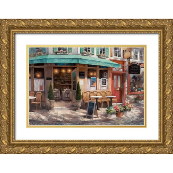 Chiu, T.C. 14x11 Gold Ornate Wood Framed with Double Matting Museum Art Print Titled - Cafe Beuchons