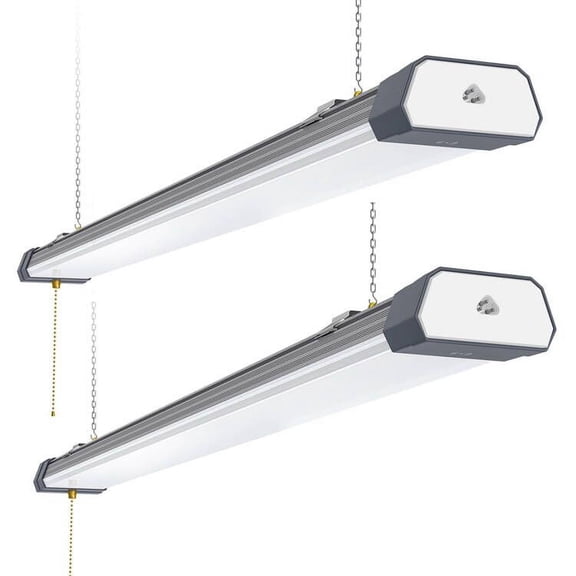 Chiuer Linkable LED Shop Light 100W 13000LM 5000K 120V AC with On/Off Pull Chain--2 Pack