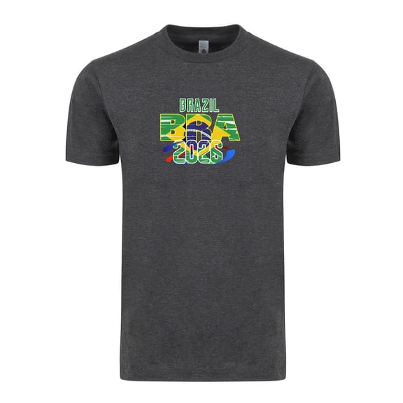 Brazil Soccer Country Flag T-Shirt 2026 – Unisex Adult Football Fan Tee, World Tournament Supporter Shirt - Charcoal - L
