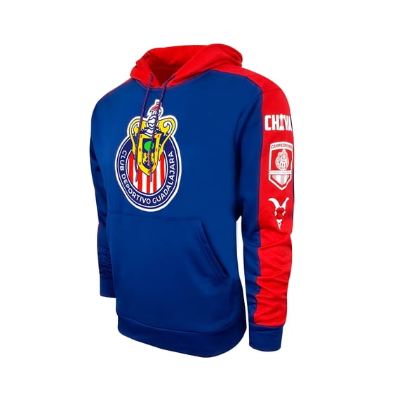 Icon Sports Chivas Pullover Hoodie, 100% Polyester, Blue/Red, YM-XXL