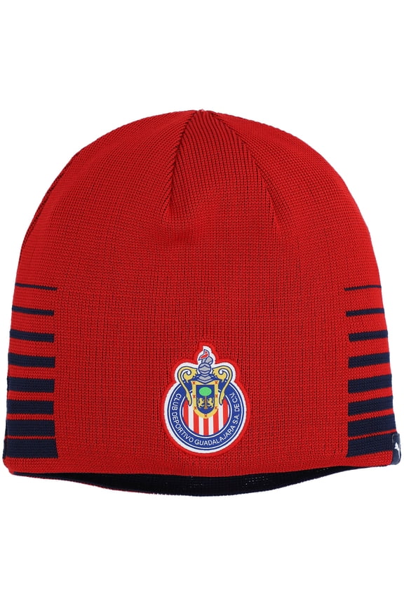 Chivas Puma Team Colors Reversible Knit Beanie - Red/Blue - OSFA