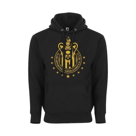 Chivas de Guadalajara Adult Comfort Pullover Hoodie - Soccer Fan Apparel - Black/Gold - X-Small