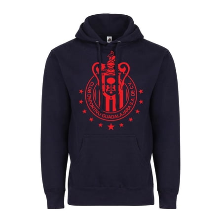 Chivas de Guadalajara Adult Comfort Pullover Hoodie - Soccer Fan Apparel - Navy Blue/Red - X-Small