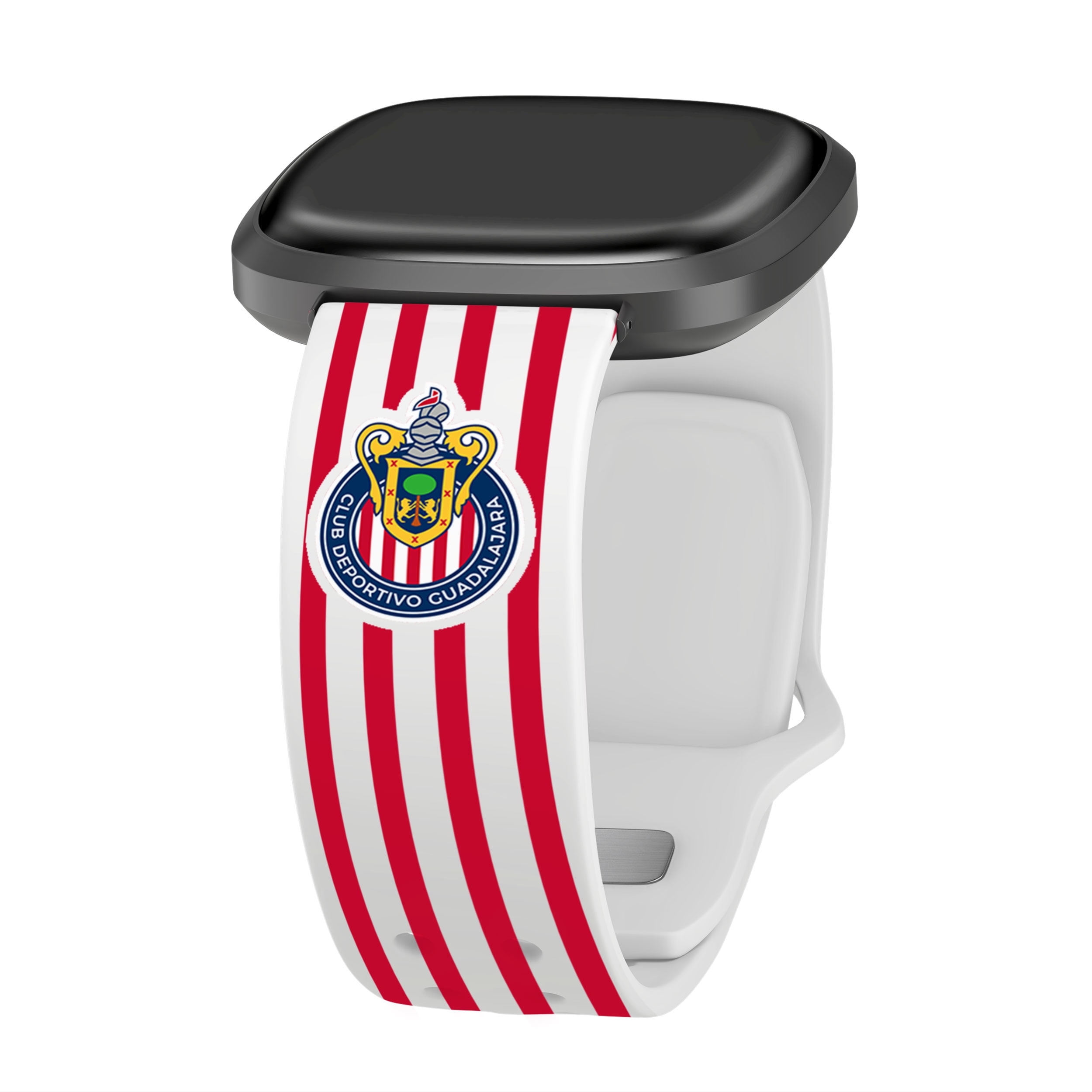 Chivas de Guadalajara HD Watch Band Compatible with FitBit Versa 3 & Sense (20mm Long Stripes)