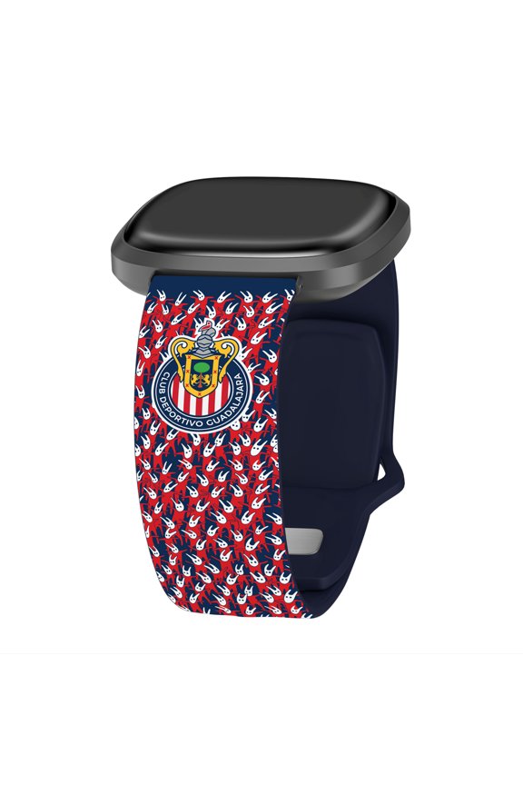 Chivas de Guadalajara HD Watch Band Compatible with FitBit Versa 3 & Sense (20mm Long Team Pattern)