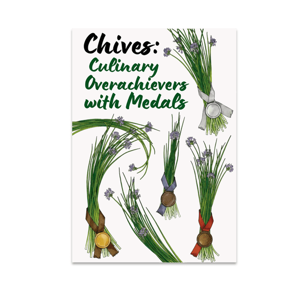Chives Culinary Overachievers with Medals - Kitchen Humor - 13x19 Poster Print