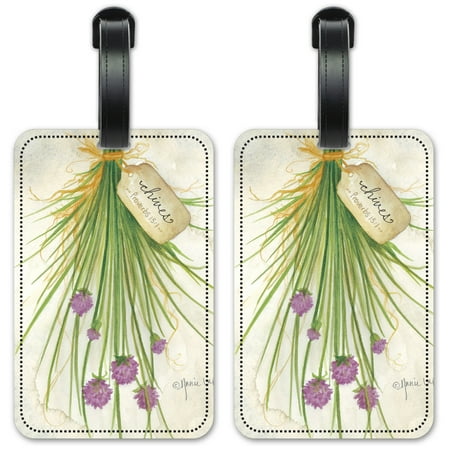 Chives - Luggage ID Tags / Suitcase Identification Cards - Set of 2