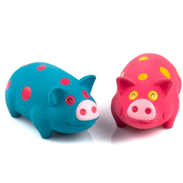 Dog Toy, Polka Dot Pig, Latex, Assorted Colors, 4-In. Dog Toy, Polka Dot Pig, Latex, Assorted Colors, 4-In.
